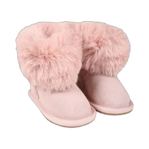 Monnalisa Fur-Ankle Round-Toe Boots