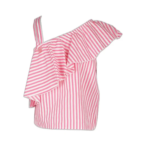 Monnalisa Striped One-Shoulder Top