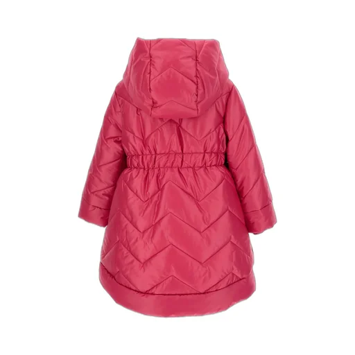 Monnalisa Logo Patch Quilted Hooded Down Jacket