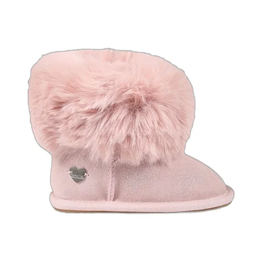 Monnalisa Fur-Ankle Round-Toe Boots