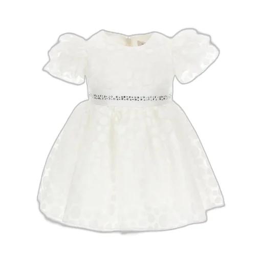 Monnalisa Polka Dot Printed Ruffled Dress