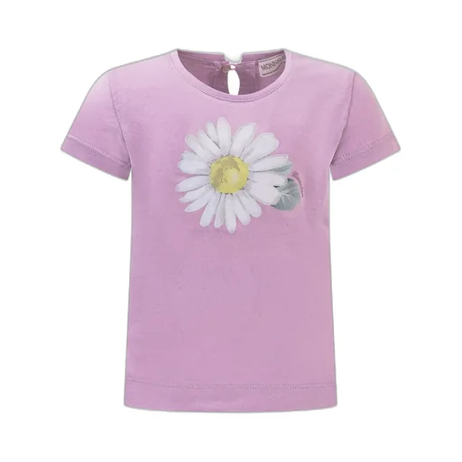Monnalisa Maxi Daisy Printed Crewneck T-Shirt