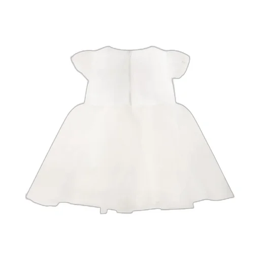 Monnalisa Floral Patch Tulle Flared Dress
