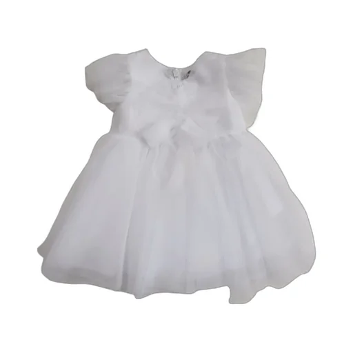 Monnalisa Ruffled Crewneck Dress