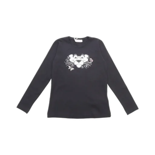 Monnalisa Pink Panther Long-Sleeved Crewneck T-Shirt
