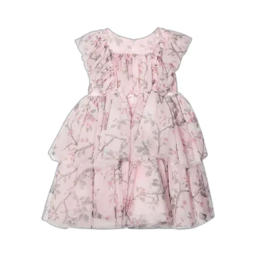 Monnalisa Floral Printed Ruffled Dress
