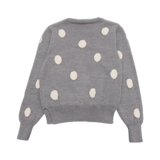 Monnalisa Logo Plaque Polka-Dot Cardigan