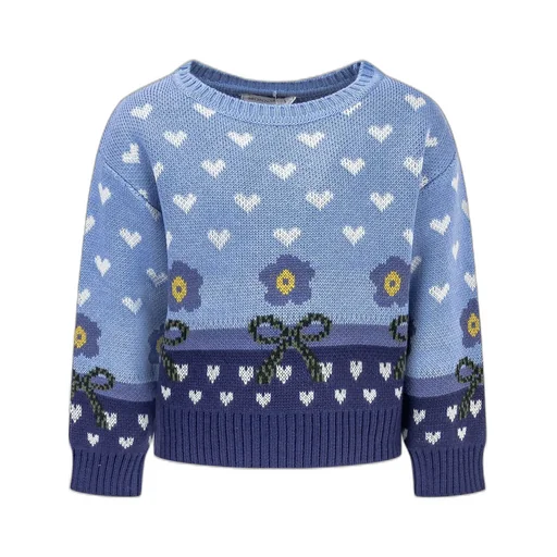 Monnalisa Intarsia-Knit Straight Hem Jumper