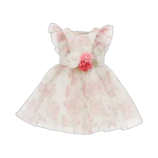 Monnalisa Floral Printed Ruffled Dress