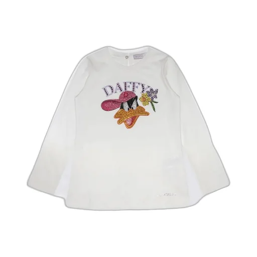 Monnalisa Embellished Long-Sleeved Crewneck T-Shirt