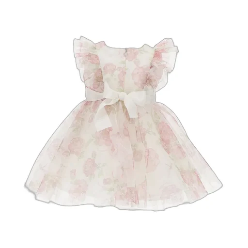 Monnalisa Floral Printed Ruffled Dress