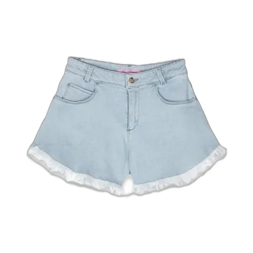 Miss Blumarine Frayed Hem Denim Shorts