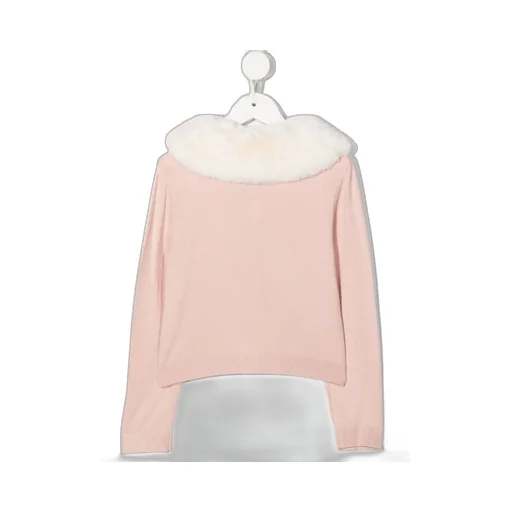 Miss Blumarine Faux Fur Trim Cardigan
