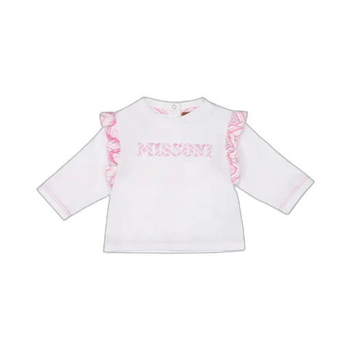 Missoni Kids Logo-Printed Ruffled Detailed T-Shirt