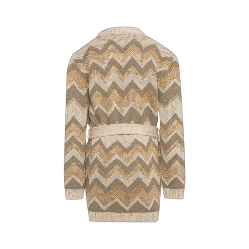 Missoni Kids Zigzag Belted Knitted Cardigan