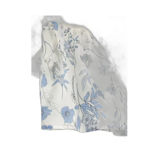 Miss Blumarine Floral Ruffle Top