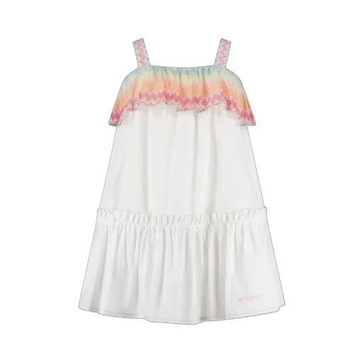 Missoni Kids Chevron-Detailed Ruffled Dress