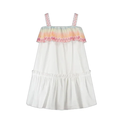 Missoni Kids Chevron-Detailed Ruffled Dress