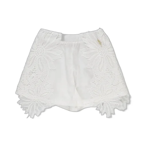 Miss Blumarine Logo Lettering Lace Shorts