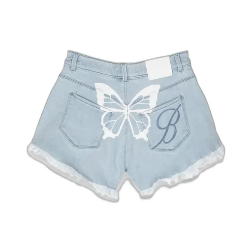 Miss Blumarine Frayed Hem Denim Shorts