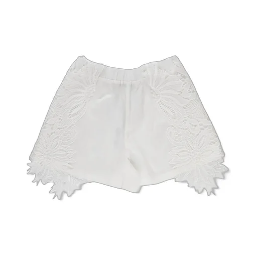 Miss Blumarine Logo Lettering Lace Shorts