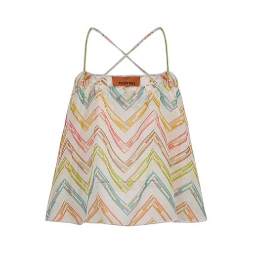 Missoni Kids Logo Charm Zigzag-Printed Blouse