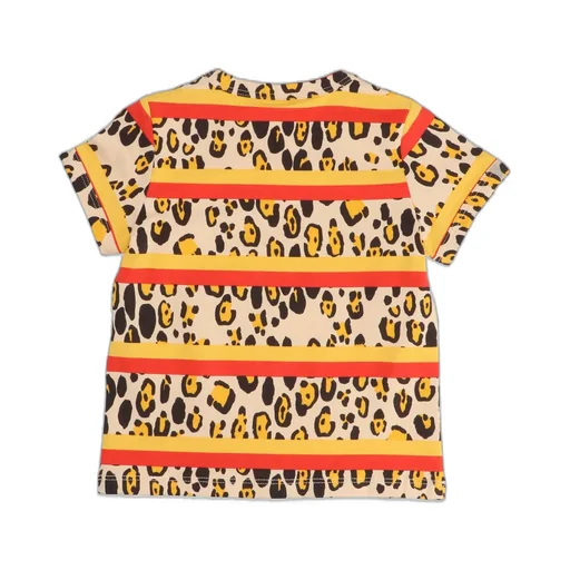 Mini Rodini Leopard Printed Striped T-Shirt