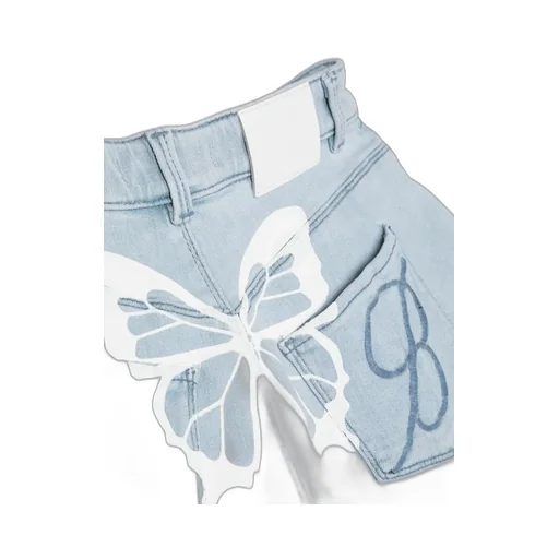 Miss Blumarine Frayed Hem Denim Shorts