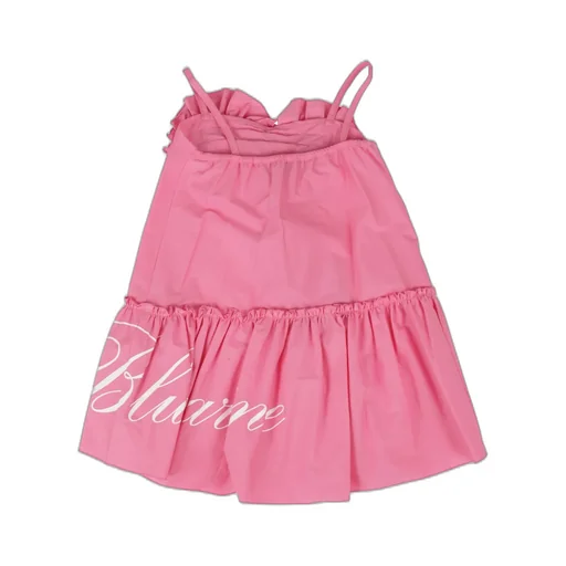 Miss Blumarine Logo Printed Ruffled Dress