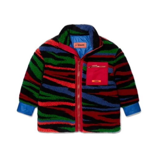 Missoni Kids Abstract Printed Zipped Fleece Coat