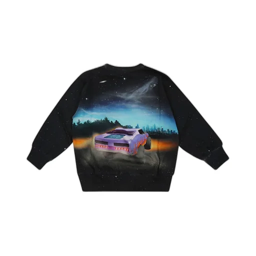 Molo Kids Mattis Car Printed Crewneck Sweatshirt