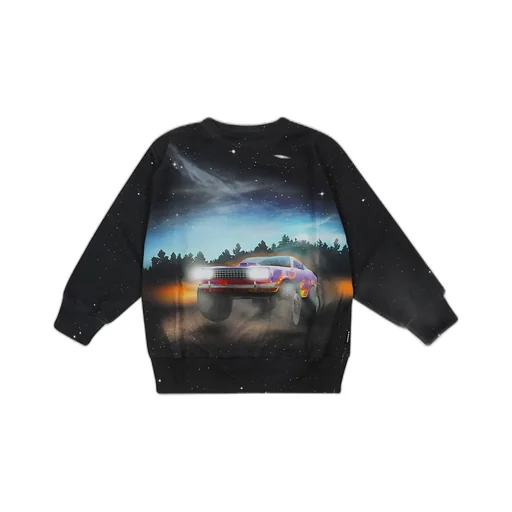 Molo Kids Mattis Car Printed Crewneck Sweatshirt