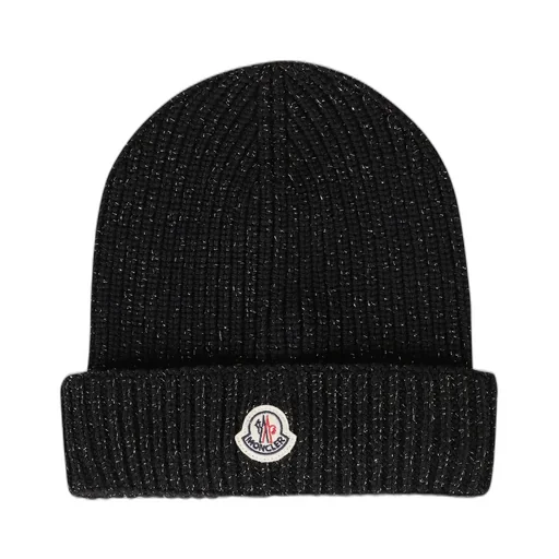 Moncler Enfant Logo Patch Ribbed Beanie