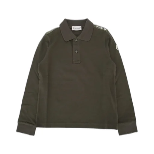 Moncler Enfant Logo Patch Long-Sleeved Polo Shirt
