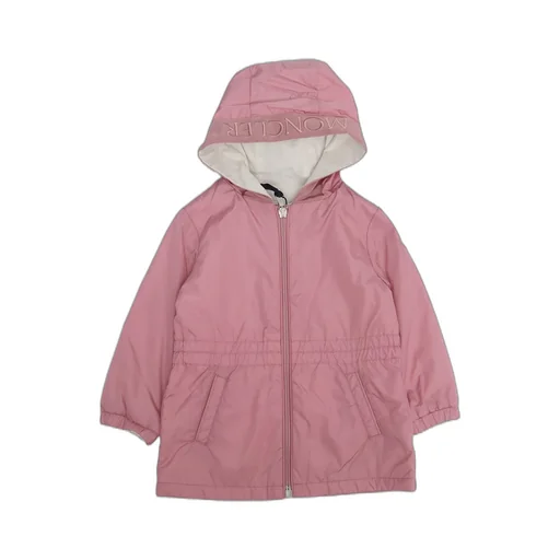 Moncler Enfant Logo Embroidered Zip-Up Coat