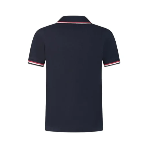 Moncler Enfant Logo Patch Strip-Trim Polo Shirt