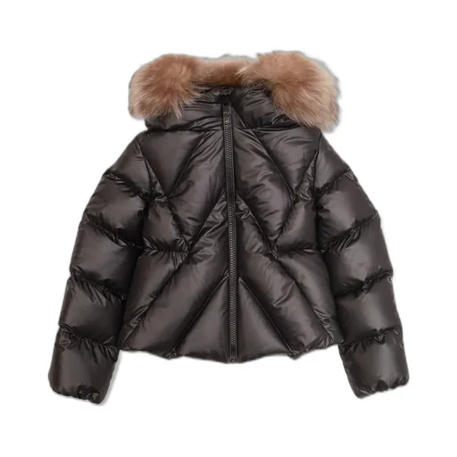 Moncler Enfant Shearling Detailed Down Jacket