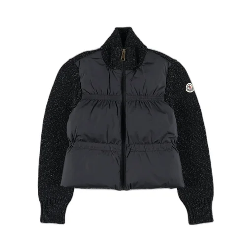Moncler Enfant Padded Metallic Zip-Up Cardigan