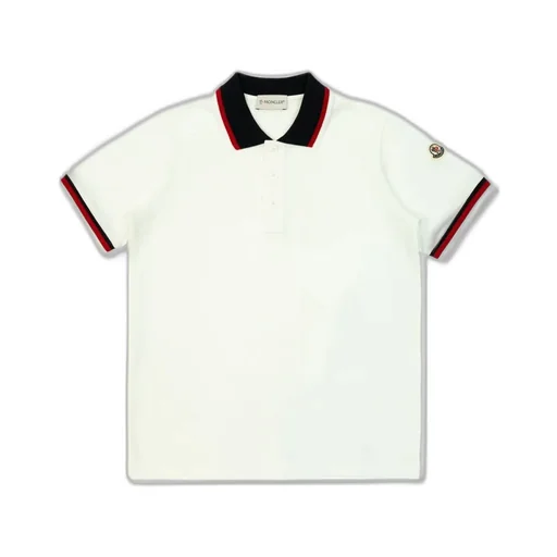 Moncler Enfant Tricolor-Trimmed Polo Shirt