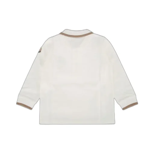 Moncler Enfant Teddy Bear Embroidered Long-Sleeved Polo Shirt
