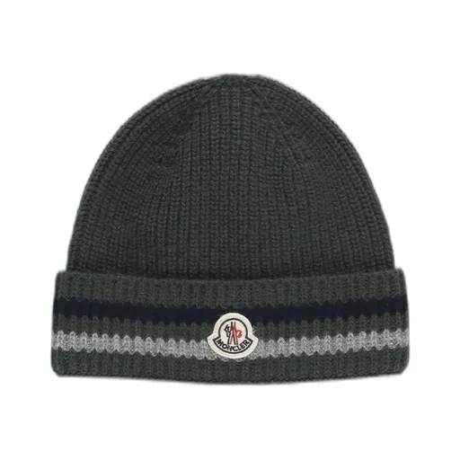 Moncler Enfant Loog Patch Striped Beanie