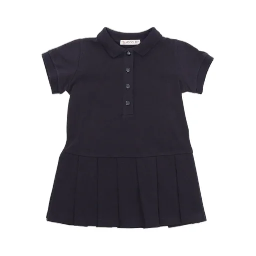 Moncler Enfant Logo Patch Pleated Polo Shirt Dress