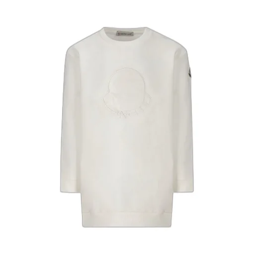 Moncler Enfant Logo Embroidered Curved Hem Dress