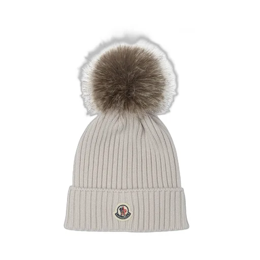 Moncler Enfant Logo Patch Ribbed Beanie