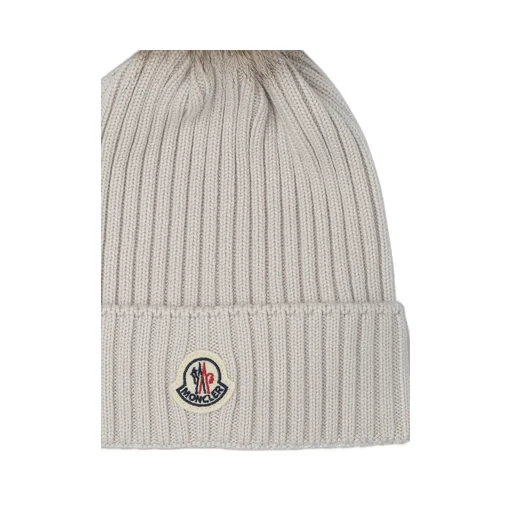 Moncler Enfant Logo Patch Ribbed Beanie