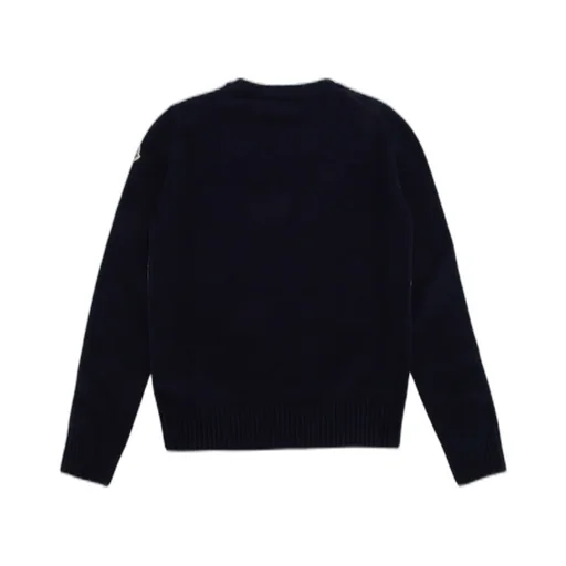 Moncler Enfant Logo Patch Striped Crewneck Jumper