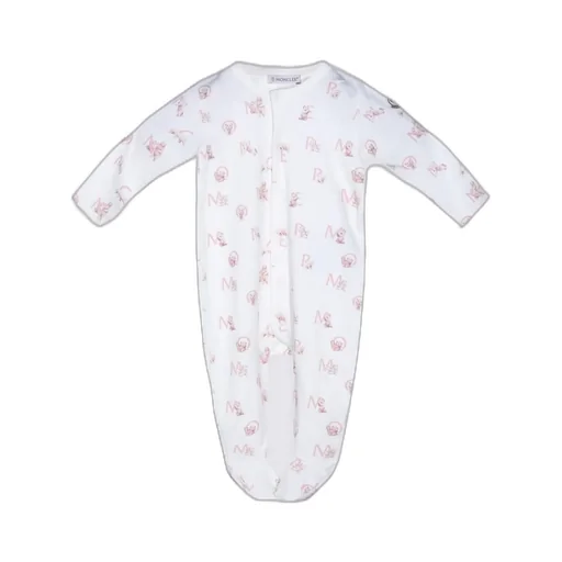 Moncler Enfant All-Over Patterned Crewneck Rompers