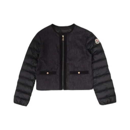 Moncler Enfant Nubia Logo Patch Denim Down Jacket