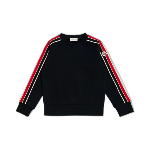 Moncler Enfant Logo Patch Stripe Detailed Jumper