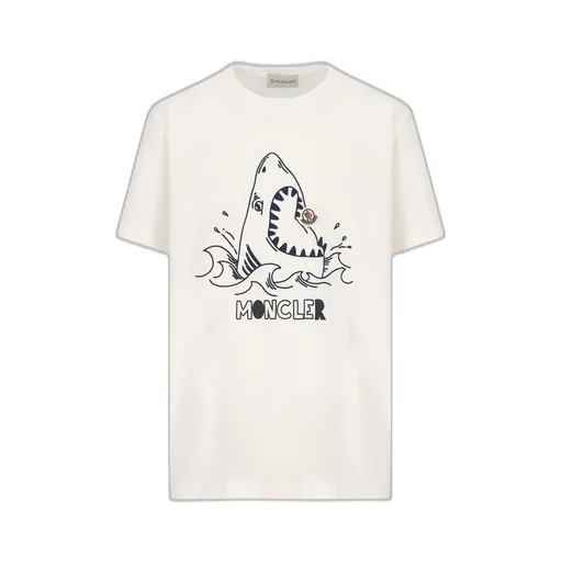 Moncler Enfant Embroidered Shark Motif Jersey T-Shirt